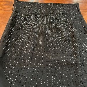 NANETTE LEPORE Black Silk Skirt with Beads Front